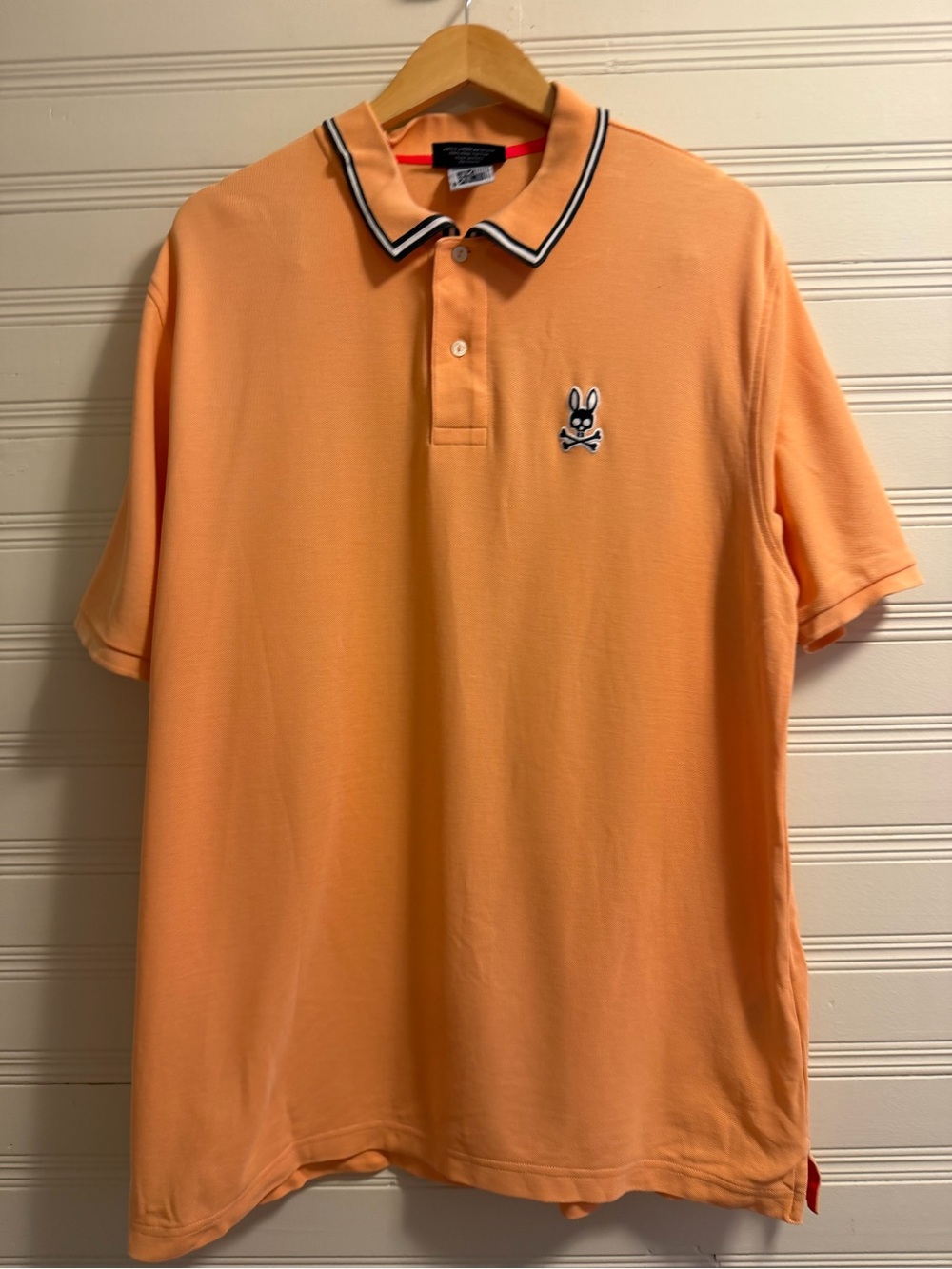 Psycho Bunny Peach Pima Cotton Polo Shirt Men’s XXL Size 8 Embroidered Logo